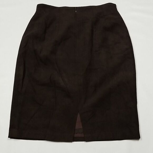 Emmanuelle Khanh Paris Pencil Skirt Women's Size S/M Back Zip Lining Chocolate - Picture 2 of 5